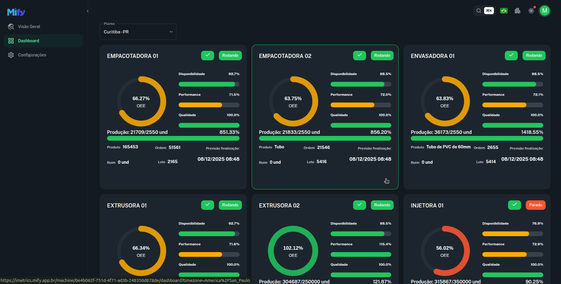 Seleção de máquina