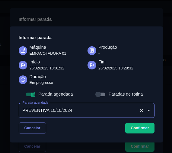 Imagem de parada agendada