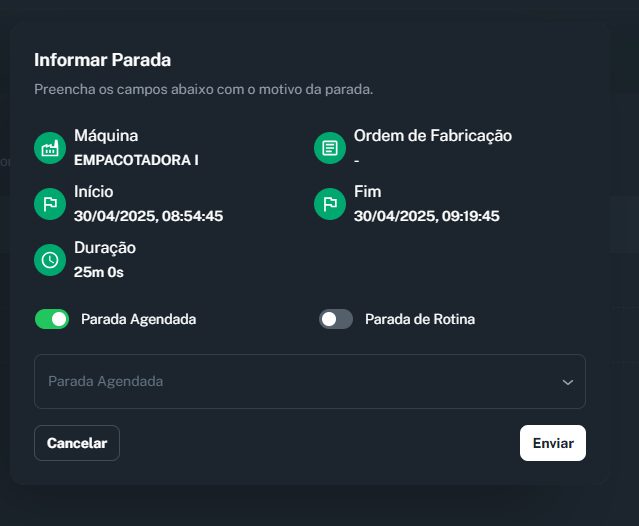 Imagem de parada agendada