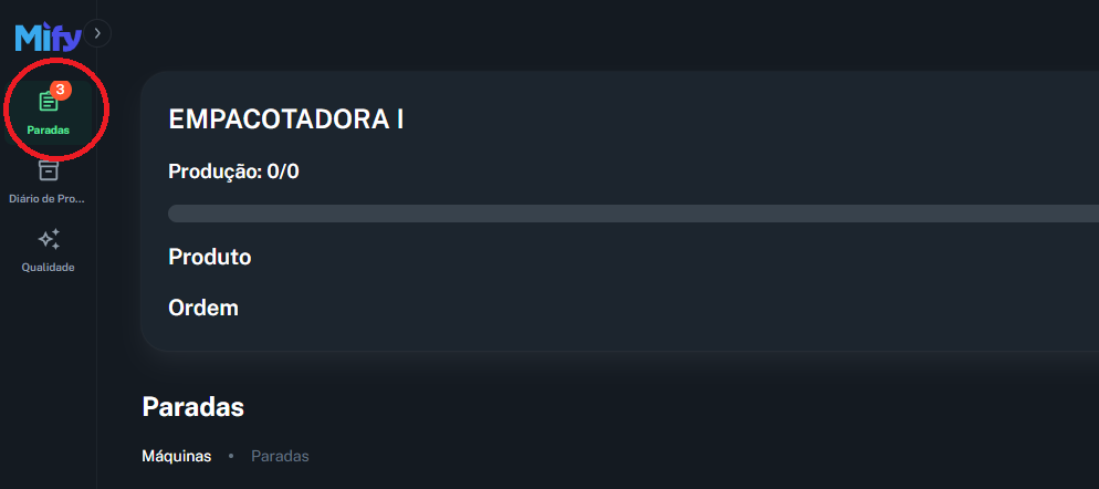 Imagem da aba de paradas