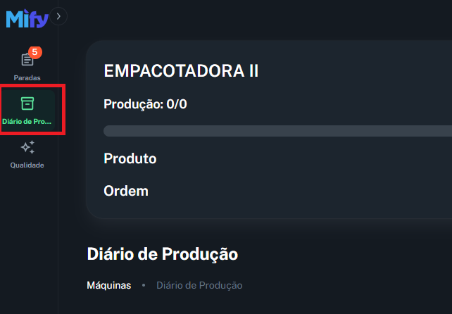 Imagem da barra de navegação lateral