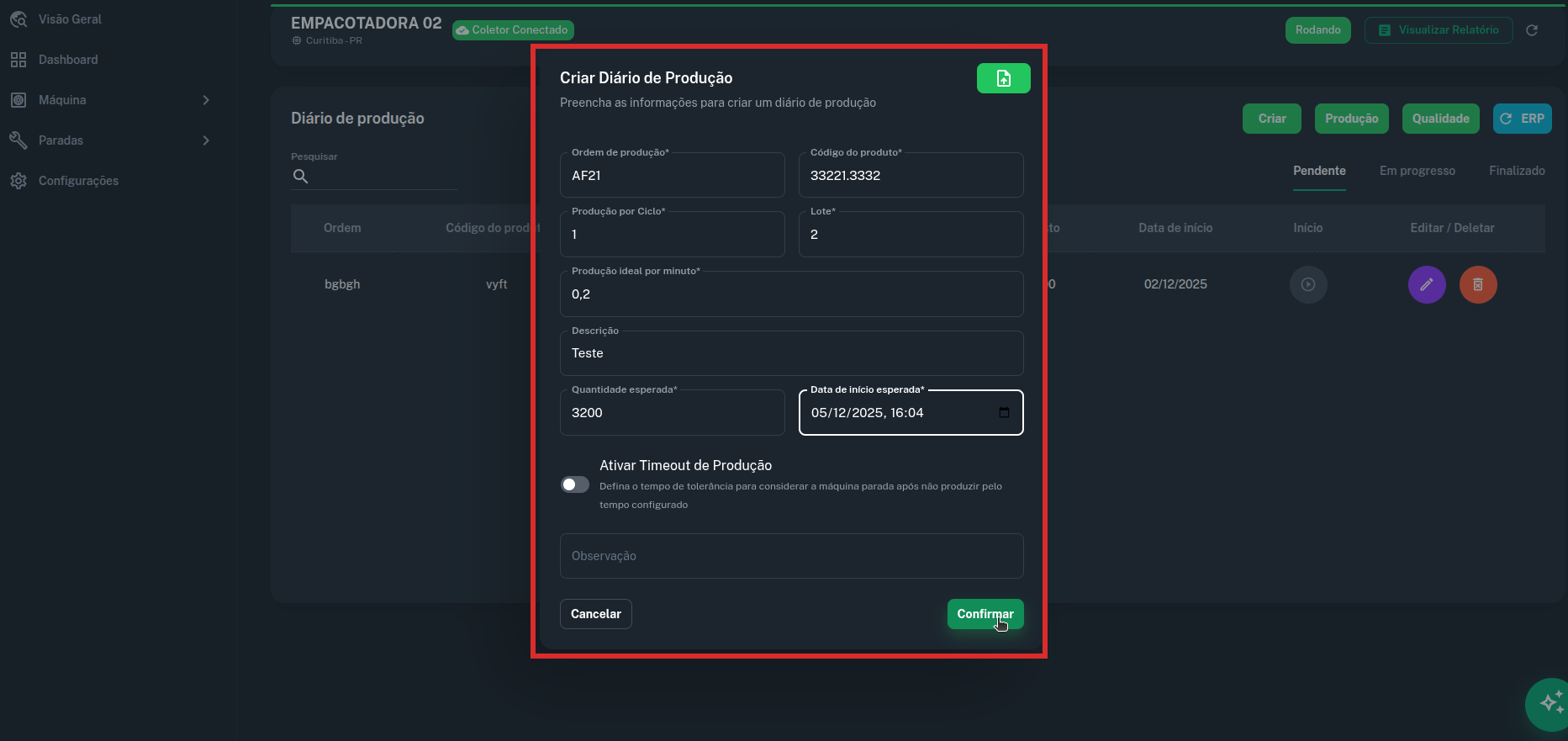 Preenchendo formulario