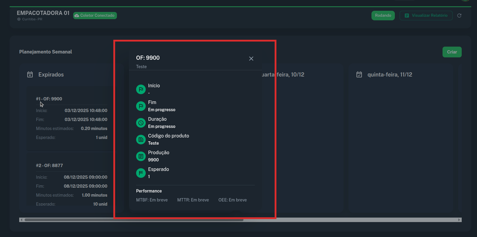 Imagem da tela de planejamento de produção info